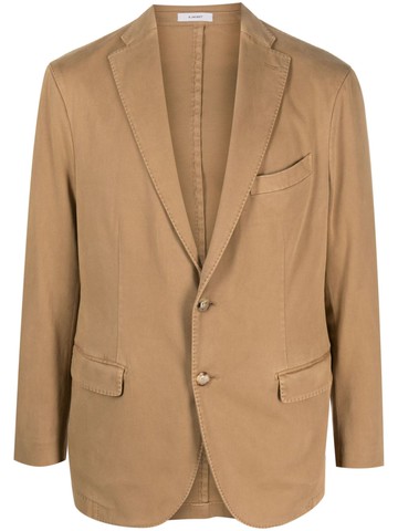Boglioli - single-breasted cotton blazer - men - Cupro/Elastane/Cotton - 54 - Brown