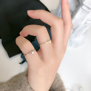 《現貨》眉兒銀飾 925純銀 愛心戒指 純銀戒指 桃心戒指 開口戒 尾戒