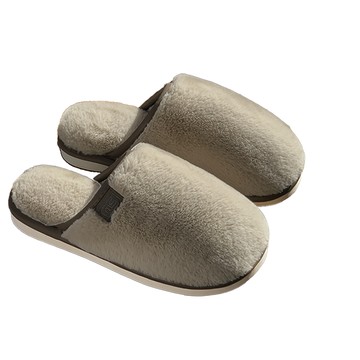 AHOYE 舒適厚底防滑加絨保暖拖鞋/居家室內毛毛拖鞋  290mm  可可棕