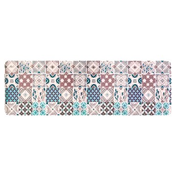 STYLE G 時代家居 奈米絨軟式硅藻土吸水防滑廚房地墊 輕鬆清潔  雅緻花磚  1個  117x38cm