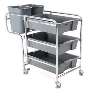 白云三層收餐車收碗車餐廳手推車收臺餐車飯店殘食餐具餐盤收集車