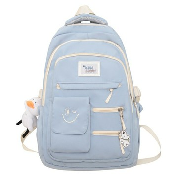 笑臉大容量後背包(藍色) [大買家]