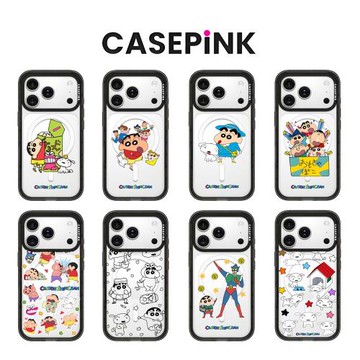 Magsafe磁吸CASEPiNK蠟筆小新17Pro手機殼適用亞克力黑邊框iPhone16Pro蘋果15Promax女可愛防摔14保護套Air