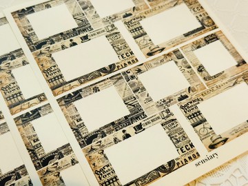 sensiary 復古燙金方形貼紙 no.1