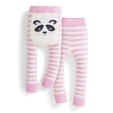 英國 JoJo Maman BeBe 嬰幼兒屁屁圖案內搭褲/保暖襪_粉白熊貓(JJE1249)