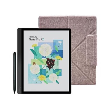 [側翻殼套組]HyRead Gaze Pro XC 10.3吋彩色電子紙閱讀器(沉穩黑)+10.3吋 側翻軟膠殼(香芋紫)