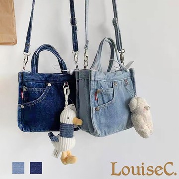 【 Tree House 】LouiseC. 牛仔布趣味牛仔褲造型手提斜背小TOTE包(2色) YS638-09