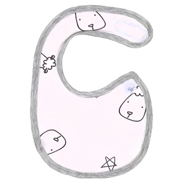 抱抱羊 Bib 甜夢粉圍兜，柔軟舒適，透氣吸汗，魔鬼氈設計，方便穿脫，易於清洗