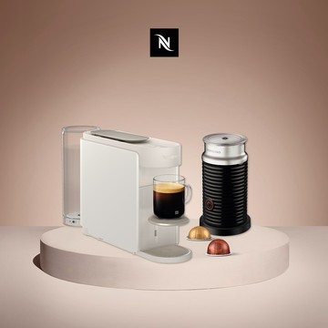 【Nespresso】臻選厚萃 Vertuo UP 全自動膠囊咖啡機 晨露白+ 黑色奶泡機組合 (贈咖啡組+膠囊折扣金)