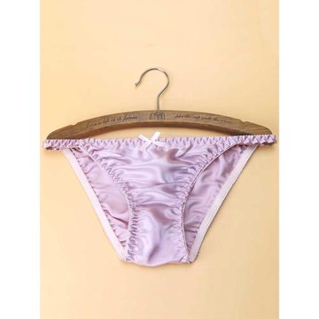 唐京絲 紅色性感真絲內褲優雅蝴蝶結真絲吸濕女士低腰蠶絲三角褲