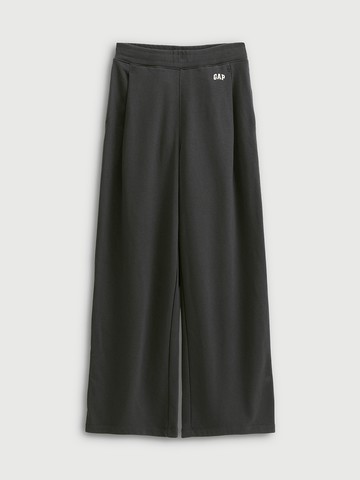 女裝 Logo印花抽繩鬆緊寬褲-灰黑色