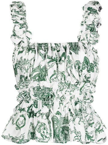 Charles Jeffrey Loverboy - Parachute graphic-print top - women - Organic Cotton - M - White