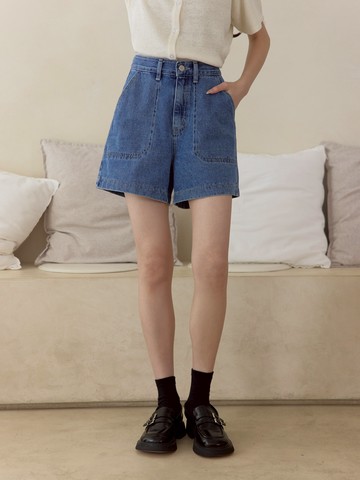 經典高腰收胯牛仔短褲