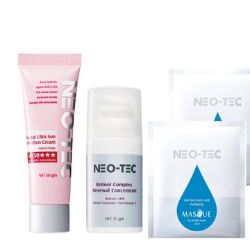 NEO-TEC 妮傲絲翠 物理性潤色防曬霜SPF50★★★(自然膚 輕盈版)+全效A醇肌活菁萃