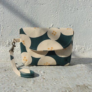 水玉點點手提零錢包(墨玉綠)