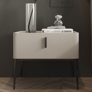 【限時優惠】櫃子 收納 輕奢烤漆床頭櫃簡約現代簡易儲物櫃北歐床邊櫃白色極簡免安裝小櫃