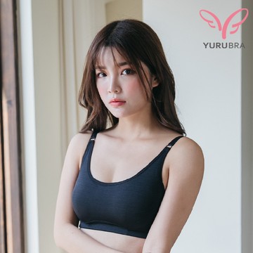 【Yurubra】艾莎奇緣內衣 A.B.C罩 無鋼圈 修飾大小胸 包覆 運動 不易簍空 台灣製 ※0586黑