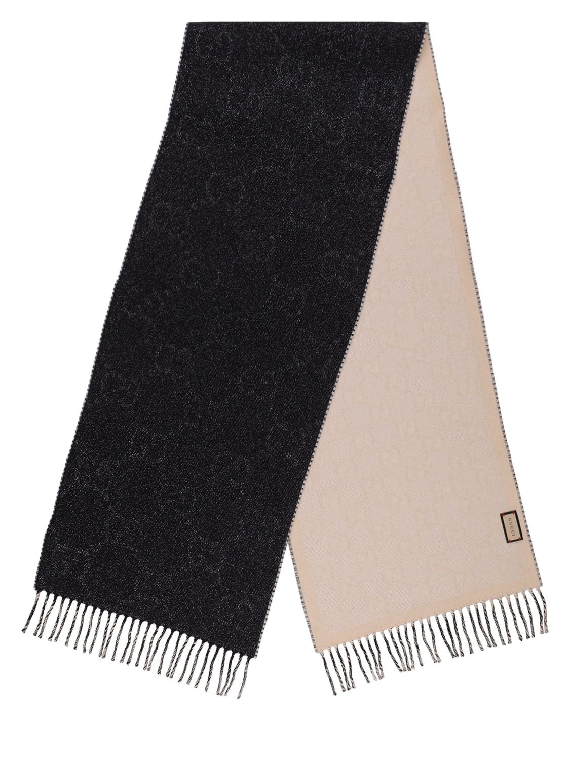 Gg Wool Blend Jacquard Scarf