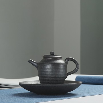 恬靜生活 銀斑茶壺 壺承 功夫茶具配件干泡茶道茶盤陶瓷壺承