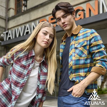 【ATUNAS 歐都納】男款THERMOTECH長袖格紋襯衫A1SH2405M藍黃格