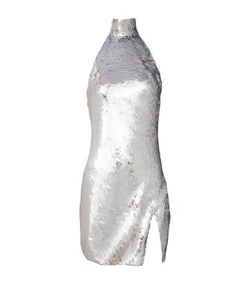 Balmain Sequinned Halterneck Mini Dress