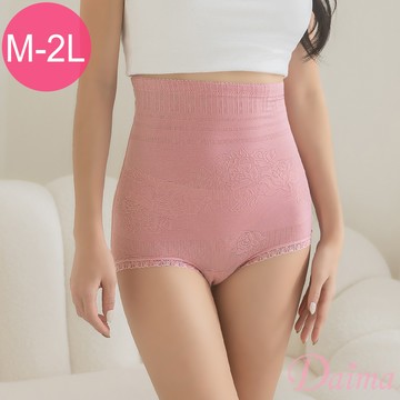 塑褲  (M~XXL)彈力親膚天然蠶絲舒適玫瑰緹花超高腰塑褲-豆沙色#6750