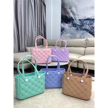 夏天包包單肩網紅 跨境爆款防水EVA洞洞包純色時尚沙灘小方包