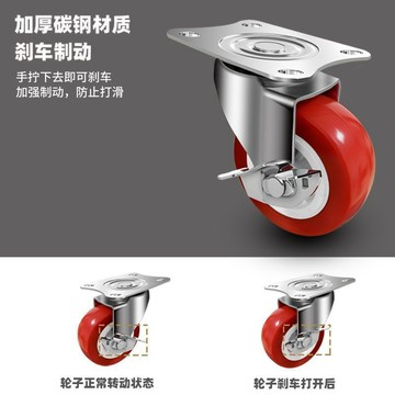 🔩【萬向輪帶剎車腳輪】1-3寸五金滑輪批發 台灣出貨 定向轉向家用輪子 耐用承重 安裝簡易