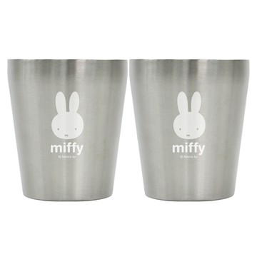 kitchen U 幼兒用 Miffy不鏽鋼雙層杯 小  銀色  2個  175ml