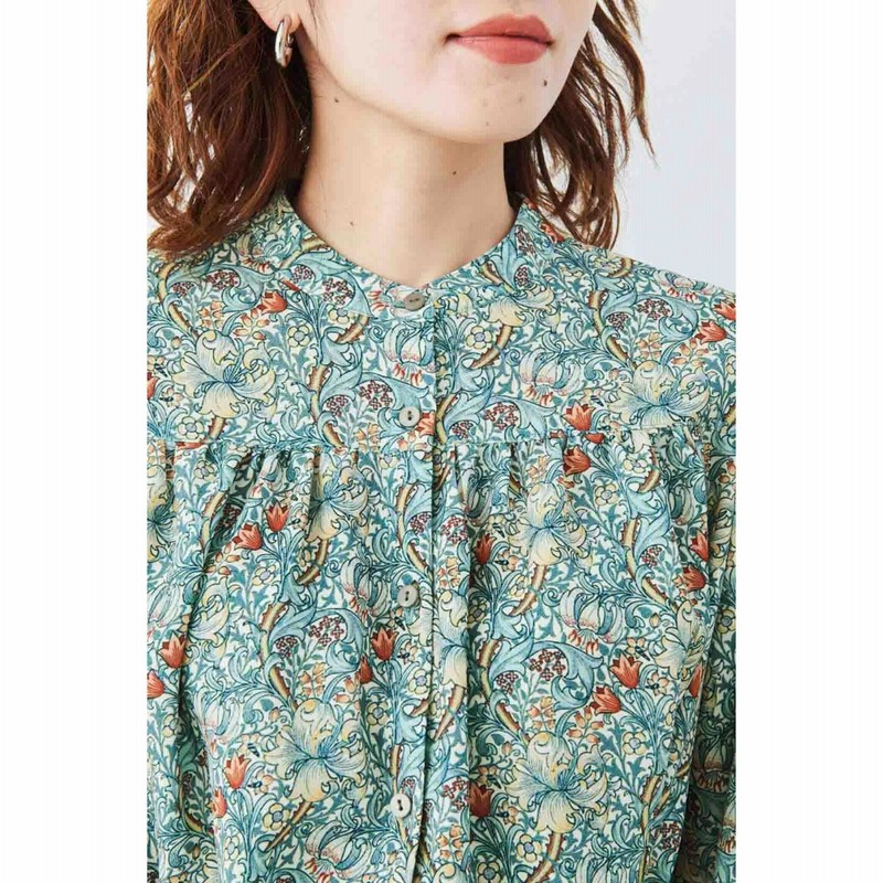 モリスの世界をまとうプリントワンピース グリーン Mede19f フェリシモ Felissimo 通販 Lineポイント最大10 0 Get Lineショッピング