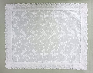 白色純棉刺繡蕾絲杯墊 餐墊