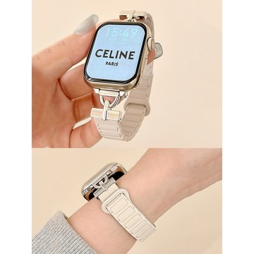 【台灣出貨】多色可選 適用 APPLE WATCH D字三珠 磁吸錶帶 S11 S9 S10 42 46mm 女士錶帶