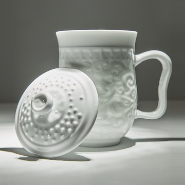 經典勢在必得高杯 / 含蓋 / 雪白瓷 600ml