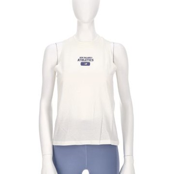 New Balance 女款 米白色 美規 棉質 無袖 上衣 運動 休閒 背心  WT51553SST