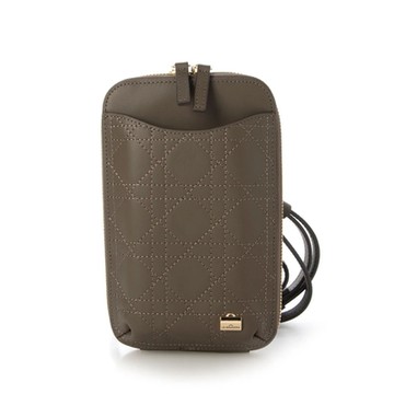 LA BAGAGERIE 菱格縫線手機斜背包(米灰)