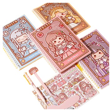 vanibaby 離型本 A4 4入組 - 可愛圖案 學生筆記本 離型設計  小麻糬魔法  1組