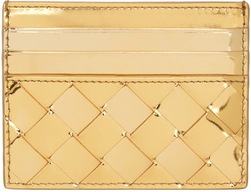 Bottega Veneta 金色 Intrecciato 卡包