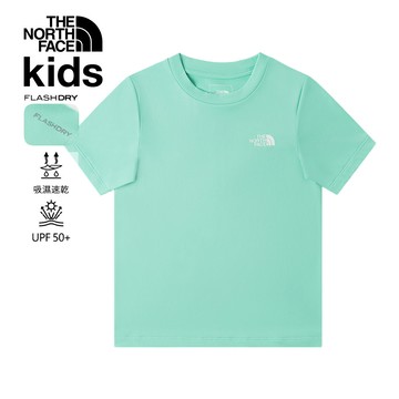 The North Face北面兒童綠色吸濕排汗短袖T恤｜8DCT6EI 排汗衫