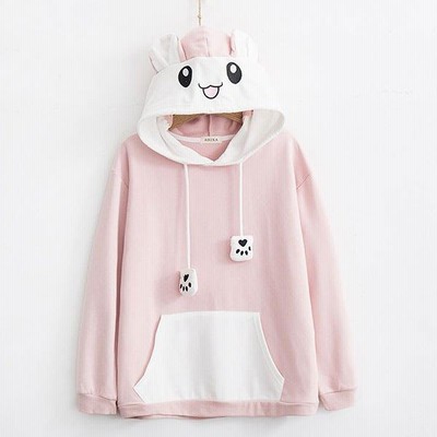 パーカー プルオーバー レディース トップス フード スウェットパーカー ピンク 可愛い 薄手 長袖 動物 春 秋 フリー 通販 Lineポイント最大get Lineショッピング