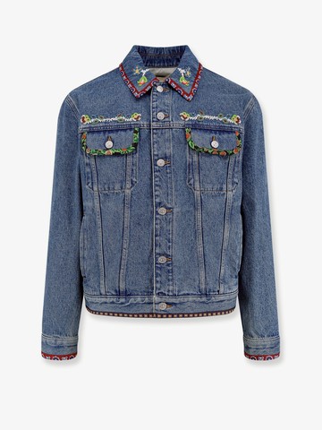 Denim jacket with multicolor embroidery - VALENTINO - gender_Man