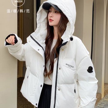 BRIGA S003 BRIGA S003設計師名媛通勤新款加厚保暖白鴨絨短款連帽羽絨服(S003)