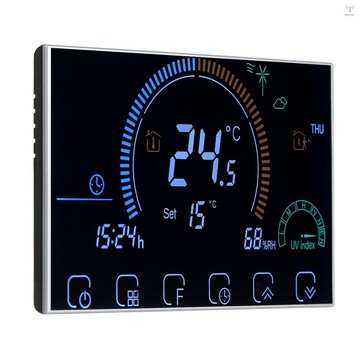 Toyutw)16a 95~240V 電加熱節能智能溫控器帶觸摸屏液晶顯示屏每周可編程室溫控制器家裝產品