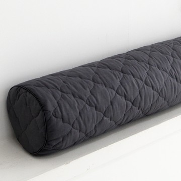 BASUM 純棉絎縫身體抱枕套  100 x 20 x 20cm  炭灰色