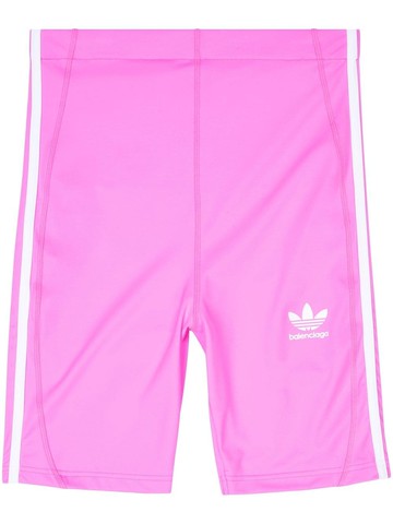 Balenciaga - x adidas 3-Stripes cycling shorts - women - Polyamide/Elastane - 36 - Pink