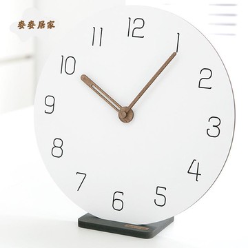 7寸 簡約 掛鐘 北歐 客廳 創意 臥室 時鐘 家用 鐘表 靜音 座鐘[DD0508001]