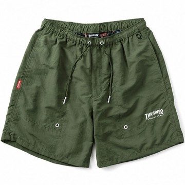 THRASHER 日本限定 017080-42 NYLON BAGGY SHORTS 水陸兩用 速乾 短褲 (綠色)
