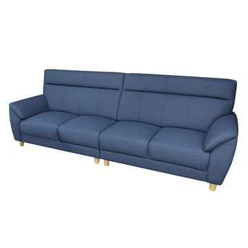 IHouse-大麥克 飽滿回彈貓抓皮沙發  4人座牛仔黑#5377