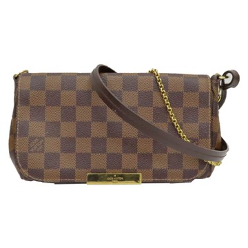 LOUIS VUITTON LV 路易威登 棕色 棋盤格 帆布 Favorite PM 肩背包 N41276 【二手名牌BRAND OFF】