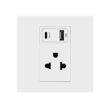 🎉熱賣好物🎉​臺灣泰式帶USB+Type-C 美式插座面板 多功能三孔16A插座 86型暗裝面板