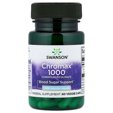 Swanson, Chromax® 1000，吡啶甲酸鉻，1,000 微克，60 粒素食膠囊